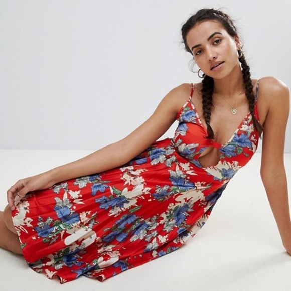 cami pleated midi dress